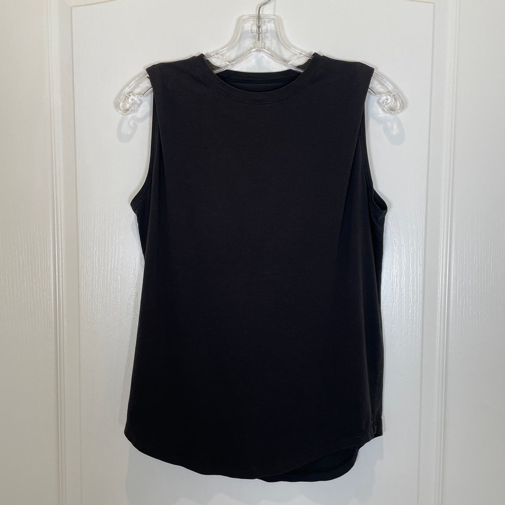 Lululemon Brunswick Muscle Tank Black Pima Cotton High Neck 4